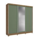 Ver imagem 6 de Guarda-roupa Casal Kappesberg 3 Portas Reversiveis de Correr 3 Espelhos 2 Prateleiras Nogueira