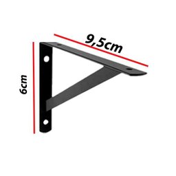 Kit 6 Peças Suporte Mão Francesa P/ Prateleira de 10cm-preta - 2