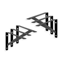 Kit 6 Peças Suporte Mão Francesa P/ Prateleira de 10cm-preta - 1