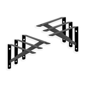 Kit 6 Peças Suporte Mão Francesa P/ Prateleira de 10cm-preta