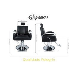 Cadeira Hidráulica Reclinável Barbeiro Salão Pelegrin PEL-6413 Preto - 2