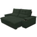 Ver imagem 6 de Sofá Retrátil Reclinável para Sala de Estar Living 210cm Ártico F04 Veludo Verde - Lyam Decor
