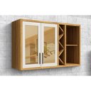 Ver imagem 1 de Armário de Cozinha Modulado Tempranillo 2 Portas (Vidro Reflecta) 120cm Amendoa/Off White - Ronipa