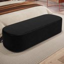 Ver imagem 6 de Kit 02 Puffs Decorativos Orgânicos para Living Quarto 140cm Doha W01 Couríssimo Preto - Lyam Decor