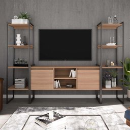 Rack para Tv Estilo Industrial com Estante Montana - 2
