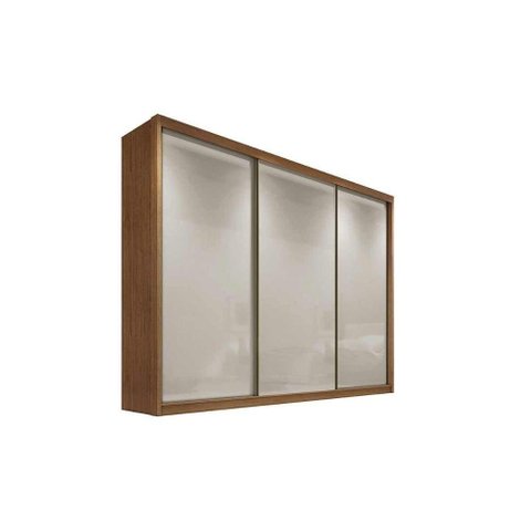 Guarda Roupa Casal 3 Portas de Correr e 8 Gavetas Diamond/londres Freijo Cumaru C/ Fendi - Novo