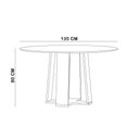 Ver imagem 5 de Mesa de Jantar 6 Lugares Redonda 135cm Tampo MDF com Vidro Belly N01 Ypê Off White - Lyam Decor