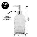 Ver imagem 3 de Saboneteira Porta Sabonete Líquido Vidro Clear Coração Relevo 500ml - Tuut