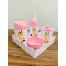 Kit Higiene Girafinha Baby - Rosa C/bandeja Rosa - 1
