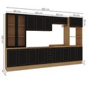 Ver imagem 3 de Cozinha Modulada 6 Peças Aéreos, Balcões e Cristaleira Conecta Frise Yescasa Cinamomo/Preto
