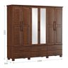 Conjunto Quarto Café Guarda-roupa Casal 6 Portas 6 Gavetas, Cômoda Sapateira 4 Gavetas Madeira - 5