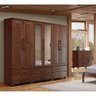 Conjunto Quarto Café Guarda-roupa Casal 6 Portas 6 Gavetas, Cômoda Sapateira 4 Gavetas Madeira - 1