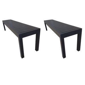 Kit 2 Banco Ripado em Alumínio 1.20m Preto