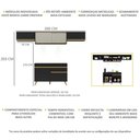 Ver imagem 4 de Armário de Cozinha Compacta 260cm com Leds Veneza Up Multimóveis V2023 Preto/Dourado