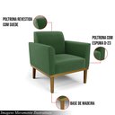 Ver imagem 3 de Poltrona Decorativa Isabella Pés Fixo em Madeira Castanho Suede Verde G19 - Gran Belo
