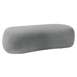 Puff Decorativo Itália 120cm Sala Escritorio Luxo Bouclé Cinza - Amarena Móveis - 7