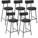 Ver imagem 1 de Kit 05 Banquetas Baixa para Cozinha Sala de Jantar Bancada Milão L02 Bouclê Preto - lyam decor