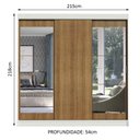 Ver imagem 3 de Guarda-roupa Casal Madesa Istambul 3 Portas de Correr com Espelhos 3 Gavetas