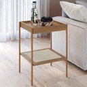 Ver imagem 2 de Mesa Lateral com Prateleira Pé Metal Arlo A10 Hanover/dourado - Mpozenato