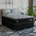 Ver imagem 7 de Cama Box Baú Casal Bipartido Colchão Comfort Class Pillowtop Preto/suede Preto