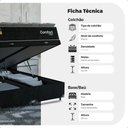 Ver imagem 3 de Cama Box Baú Casal Bipartido Colchão Comfort Class Pillowtop Preto/suede Preto
