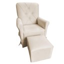 Ver imagem 3 de Poltrona de Amamentação Balanço e Puff Ana Alice Veludo Bege