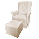 Ver imagem 1 de Poltrona de Amamentação Balanço e Puff Ana Alice Veludo Bege