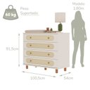Ver imagem 4 de Quarto de Bebê Completo em MDF Aurora Bege Areia/Jequitibá