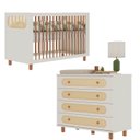Ver imagem 2 de Quarto de Bebê Completo em MDF Aurora Bege Areia/Jequitibá