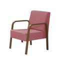 Ver imagem 1 de Poltrona Decorativa 1 Lugar Jade Braço Madeira Suede Rosa