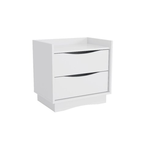 Mesa de Cabeceira 54cm com 2 Gavetas M261 Kappesberg - Branco