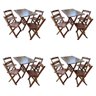 Kit 4 Conjuntos Mesa Dobrável Madeira 110x70 com 4 Cadeiras Personalizada Jack Imbuia - Cor: Marrom - 1