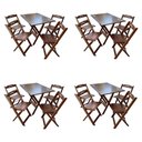 Ver imagem 1 de Kit 4 Conjuntos Mesa Dobrável Madeira 110x70 com 4 Cadeiras Personalizada Jack Imbuia - Cor: Marrom