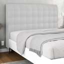Ver imagem 2 de Cabeceira Cama Box Casal King Size Ciara 195cm Botonê com Frame Sintético Branco - Abmaza