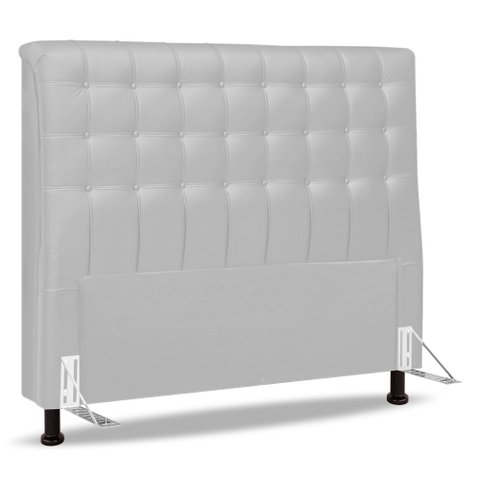 Cabeceira Cama Box Casal King Size Ciara 195cm Botonê com Frame Sintético Branco - Abmaza
