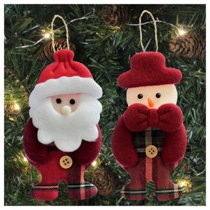 Kit 18 Peças Enfeite Árvore Natal Pendente Papai Noel Boneco de Neve 14cm