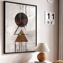 Ver imagem 1 de Quadro Decorativo Abstrato Geométrico em Moldura Caixa TaColado Moldura Trad 1cm Preta com Vidro 30