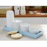 Kit Higiene Bebê Moderno Porcelanas Bandeja Mdf Maternidade Térmica K013 - Azul - 6