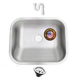 Tanque Inox 50x40 Grande 304 Fosco- Sobrepor-embutir+válv - 1