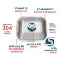 Ver imagem 2 de Tanque Inox 50x40 Grande 304 Fosco- Sobrepor-embutir+válv