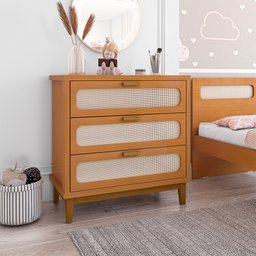Cômoda 3 Gavetas com Palhinha Indiana Isa Nature - 1