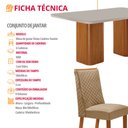 Ver imagem 2 de Mesa de Jantar Eloise 180cm Tampo MDF Vidro Canto Copo com 6 Cadeiras Yasmin
