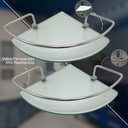 Ver imagem 4 de Kit 2 Suporte Prateleira Porta Shampoo Canto Banheiro Vidro Único