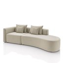 Ver imagem 1 de Sofá Curvo Decorativo Kimiko 287cm 2 Lugares Sala de Estar com Chaise Veludo Bege G52 - Gran Belo