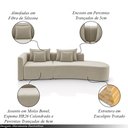 Ver imagem 3 de Sofá Curvo Decorativo Kimiko 287cm 2 Lugares Sala de Estar com Chaise Veludo Bege G52 - Gran Belo