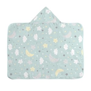 Toalha C/capuz Bercinho Estampada C/forro Fralda 70cmx90cm Pct C/01un //ceu Estrelado Verde