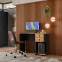 Ver imagem 2 de Mesa para Computador Escrivaninha 4115 com 2 Gavetas Freijo Toq/Preto Fosco