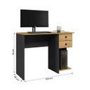 Ver imagem 4 de Mesa para Computador Escrivaninha 4115 com 2 Gavetas Freijo Toq/Preto Fosco