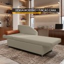 Ver imagem 2 de Sofá Cama Solteiro 1 Lugar com Baú Divã Bouclê Multifuncional Divã Quarto Hóspedes 195cm:Bouclê Bege