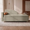 Ver imagem 1 de Sofá Cama Solteiro 1 Lugar com Baú Divã Bouclê Multifuncional Divã Quarto Hóspedes 195cm:Bouclê Bege